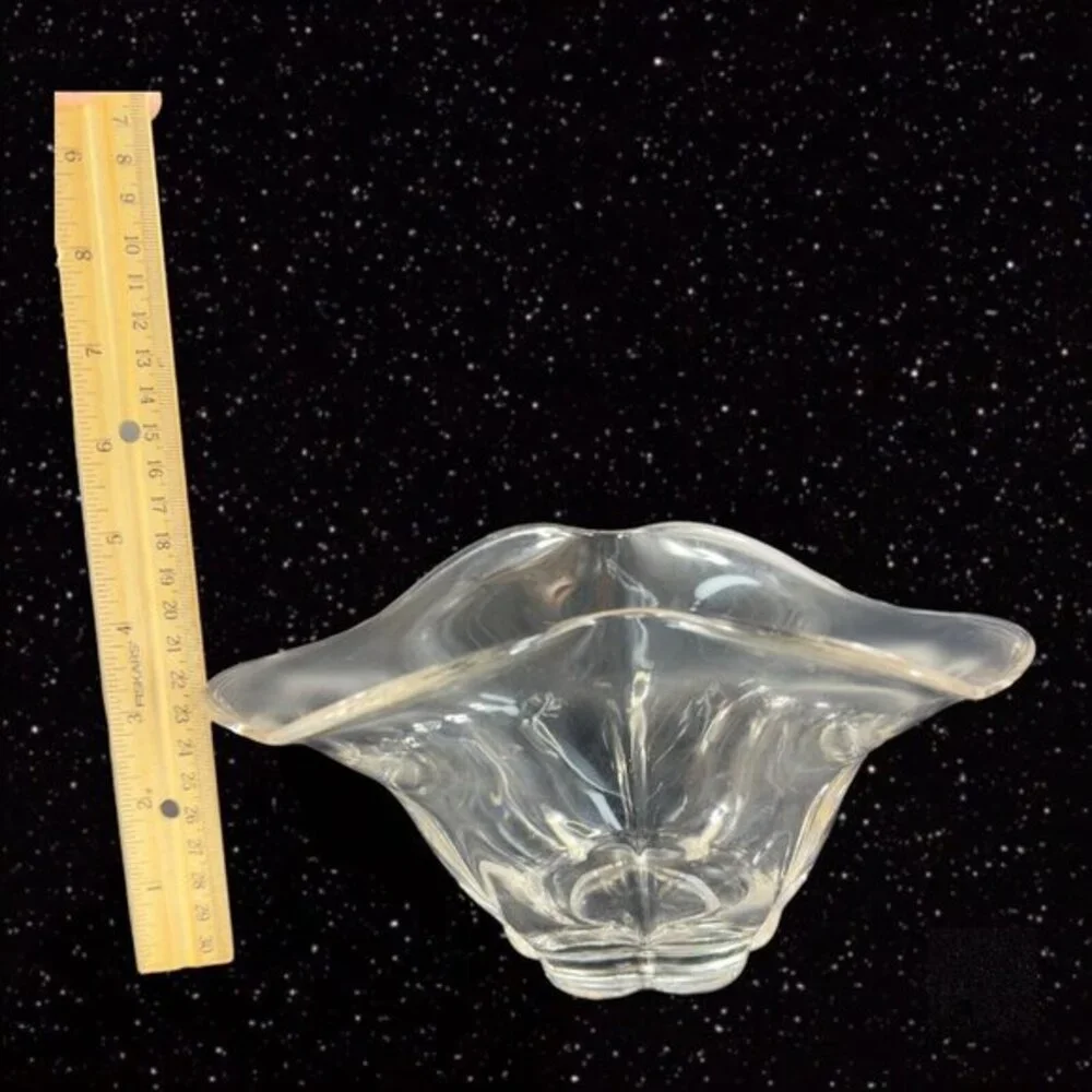 DUNCAN & MILLER Clear Canterbury Centerpiece Crimped Bowl‎ Dish Wavy Top Vintage